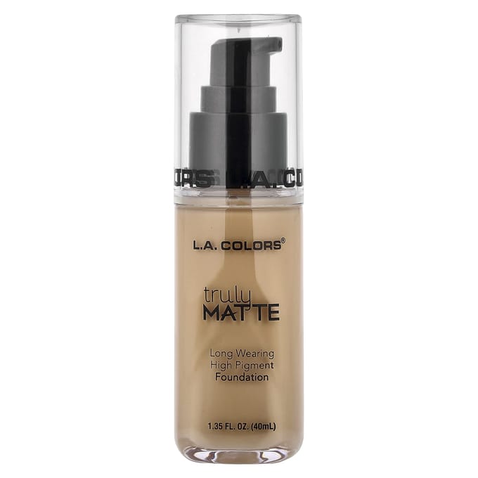 LA. Colors Truly Matte Foundation, CLM353 Nude, 40ml (1.35fl oz) beige