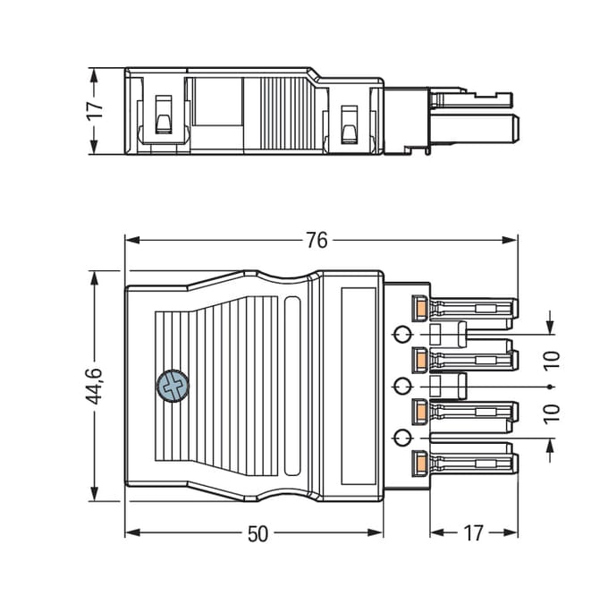 Wago Winsta Midi 4-Pool Vrouwelijke Connector Met Trekontlasting - 770-104