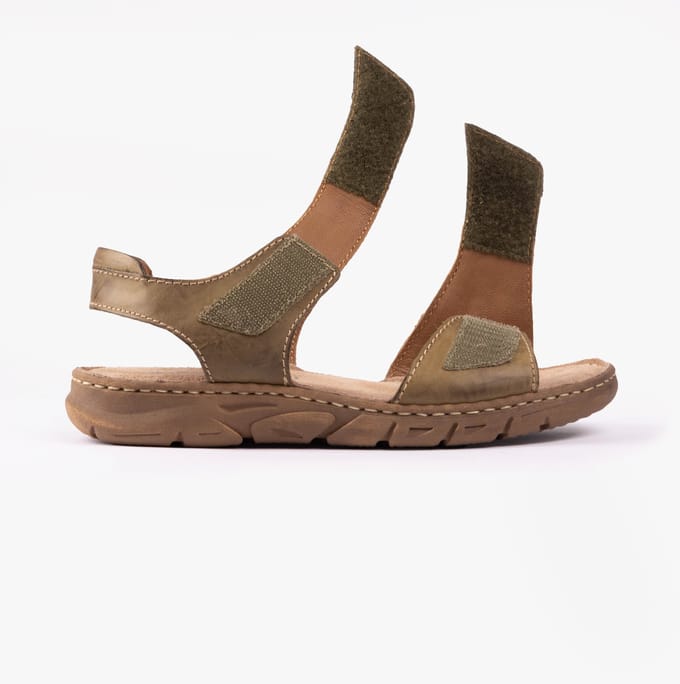 BRENDA 08 Dames Sandalen Khaki