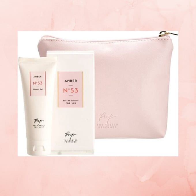 The Master Perfumer Giftset For Woman Amber Nummer 53 in luxe make-uptasje 3-delig