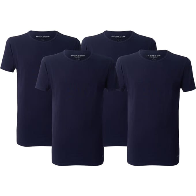 McGregor Premium - Stretch T-shirt - 4-pack Navy Taglia: M | Magliette basic Outlet | Uomo | Blu