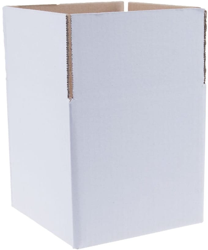 Kartonnen dozen enkelegolf 165 x 165 x 155 mm wit | 30 stuks