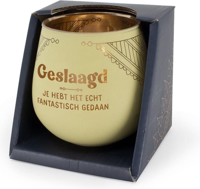 Sfeerlicht / Kaars / Waxine - Houder - Geslaagd