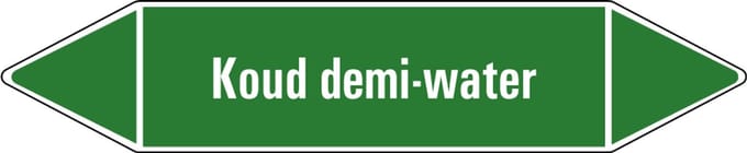 Koud demi-water leidingmarkering op vel 75 x 17 mm - 8 per vel