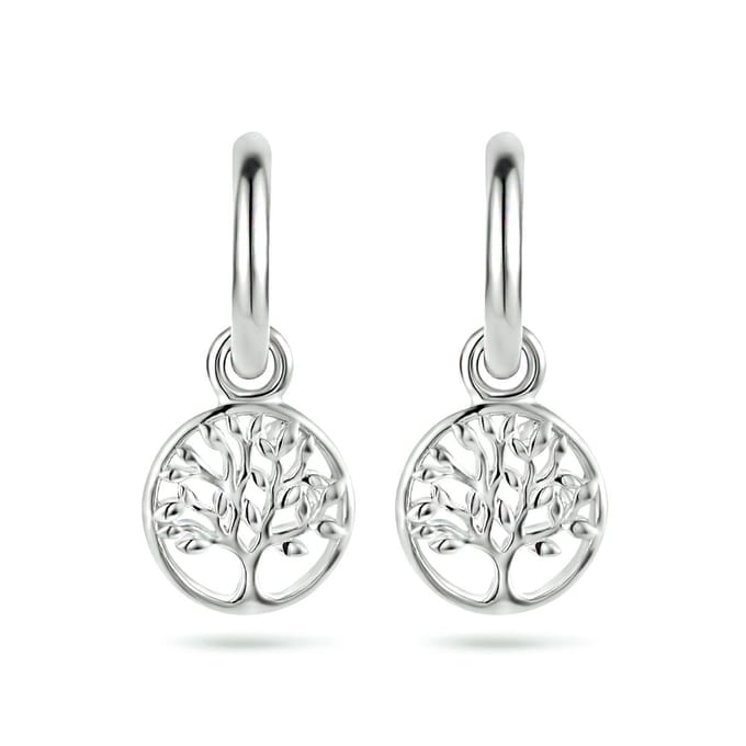 Zilver Gerhodineerd Klapoorringen Levensboom 1334762