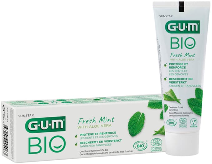GUM - Bio Tandpasta Fresh Mint - 3 x 75 ml - Voordeelverpakking