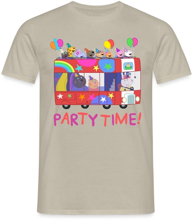 Peppa Pig Design Party Time Met Peppa T-Shirt Heren