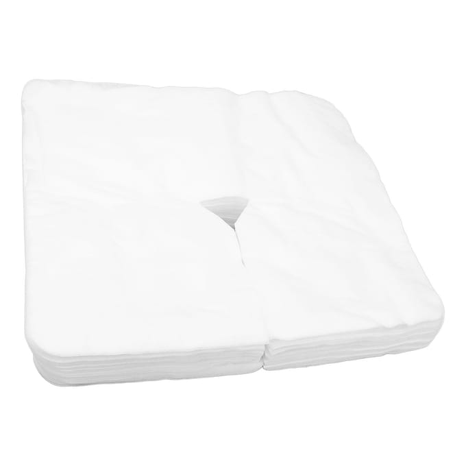 100 stuks Wegwerp Gezichtskussenhoezen Massage Gezichtskussenhoes Massage Hoofdsteunhoezen voor SPA white