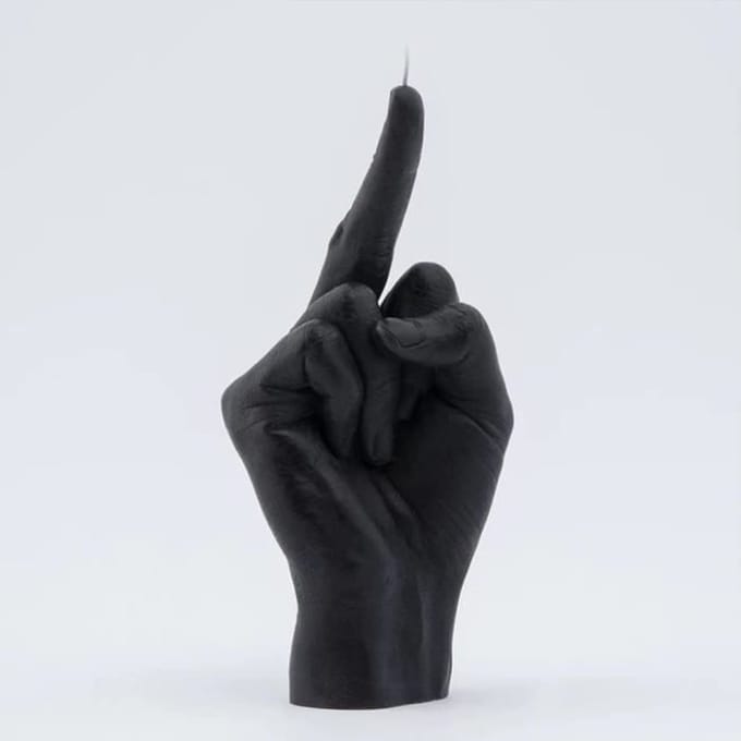 Bougie Parfumée - Middle Finger Candle - Noir - Cire de soja - Humour Décoratif noir