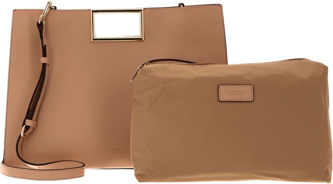 SEIDENFELT MANUFAKTUR Handtas Schoudertas Bjerre Long Shopper Cookie Dough / Gold Beige