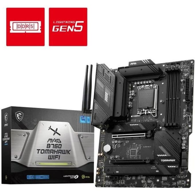 MSI MAG B760 TOMAHAWK WIFI Moederbord - Intel B760 - Intel LGA1700 - DDR5 RAM - ATX