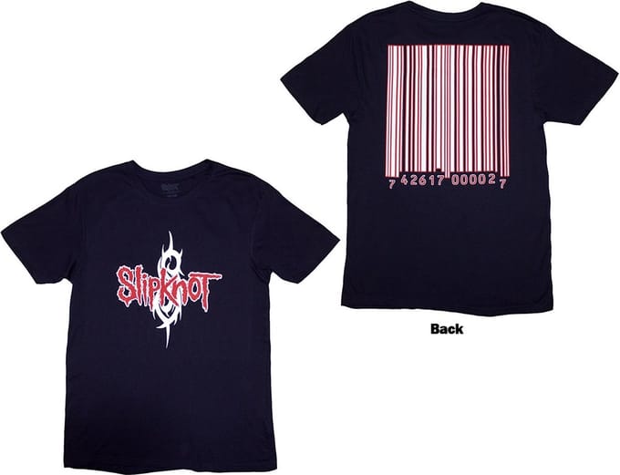 Slipknot - Barcode Heren Tshirt - M - Donkerblauw