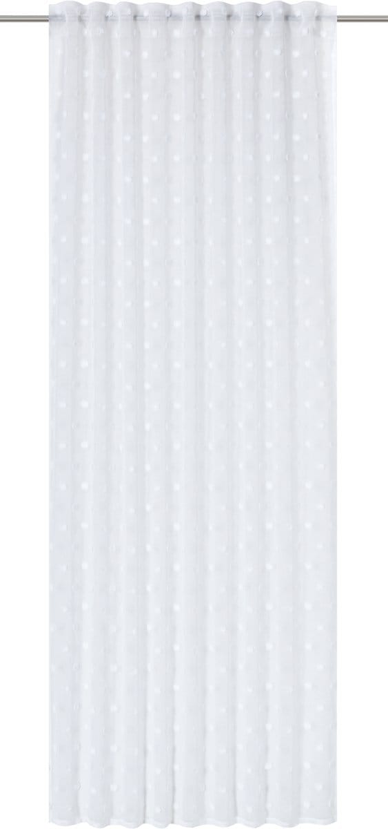 Elbersdrucke Gordijn met verborgen lussen Fluffy Dots 255x140 cm wit