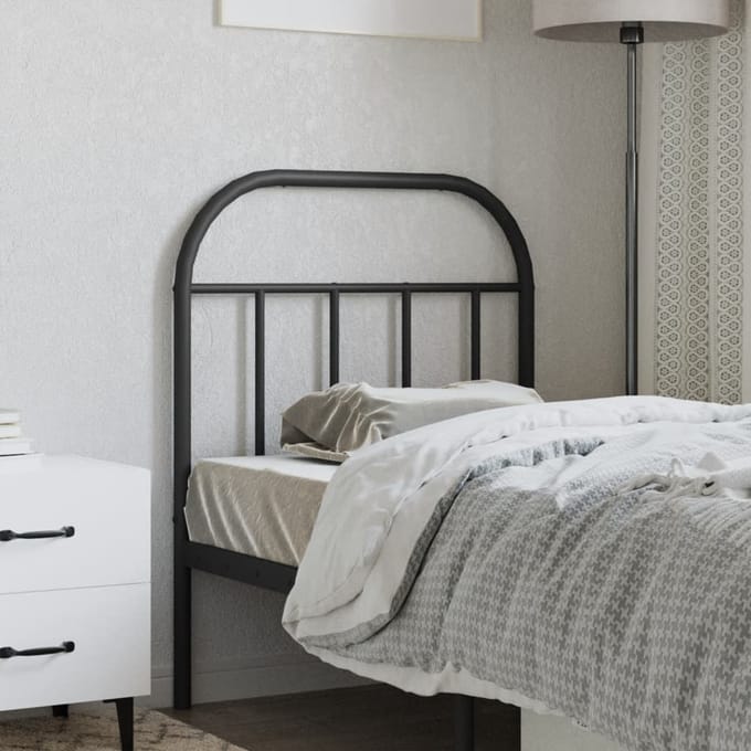 vidaXL - Vervangend - hoofdbord - metaal - zwart - 75 - cm