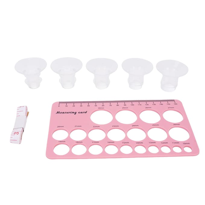 2 Set Tepel Liniaal Flens Kit 13 15 17 19 21mm Flens Inzetstukken Maatbepalings Meetinstrument Borstvoeding white