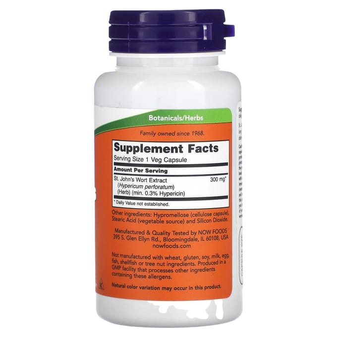 Now Hiperico 300 Mg Est 0,3 Hipericina 100 Vcaps