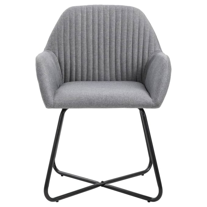 vidaXL - Eetkamerstoelen - 2 - st - stof - lichtgrijs