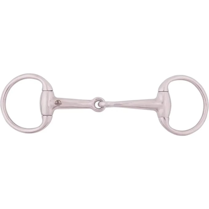 Br Eggbutt Dubbelgebroken Trens 65 Mm 18 Ringen 65 Mm Trens Zilver 13.5 cm