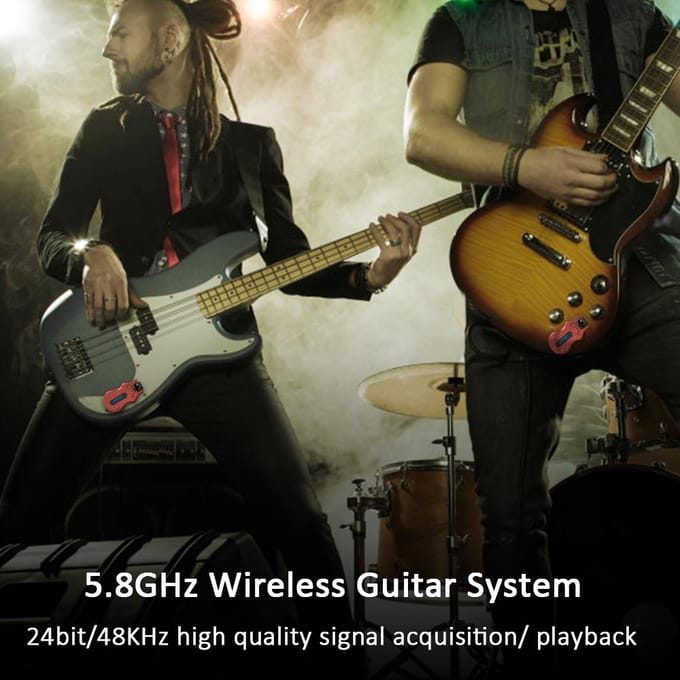 Draadloos Gitaarsysteem Audio Digitale Gitaar Zender Ontvanger Ingebouwde Oplaadbare Batterij 100 brown