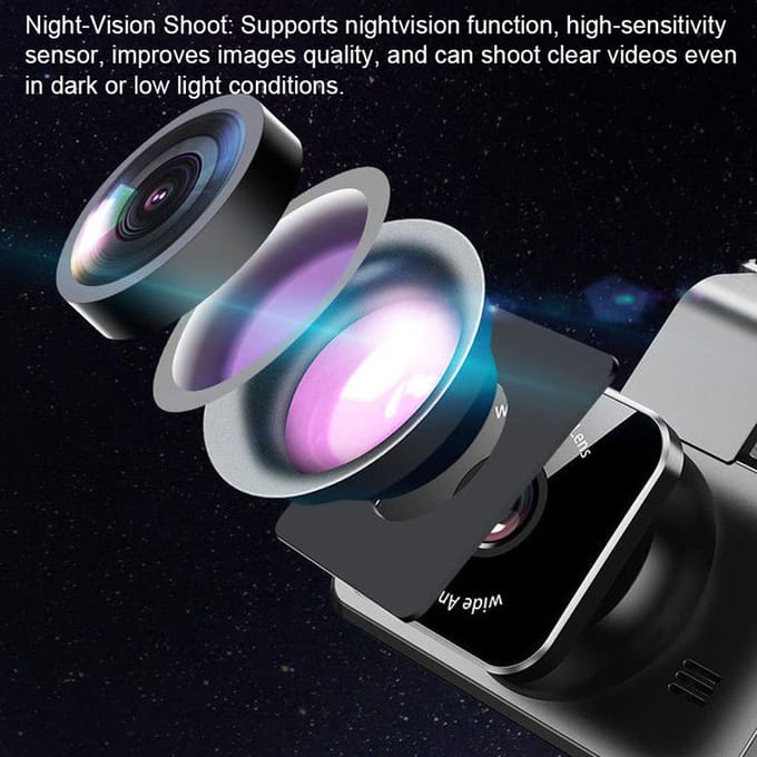 1080P DVR Dashcamera 4 Inch Auto Dashcam Rijrecorder 150 graden Groothoek Ondersteuning Nachtzicht Loop Front Recording zwart
