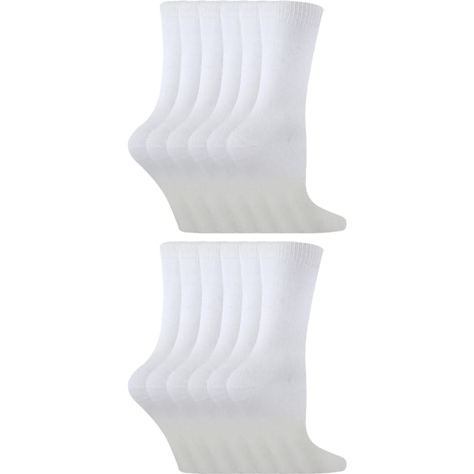 Sock Snob - 12 paar kindersokken van effen bamboe - Wit