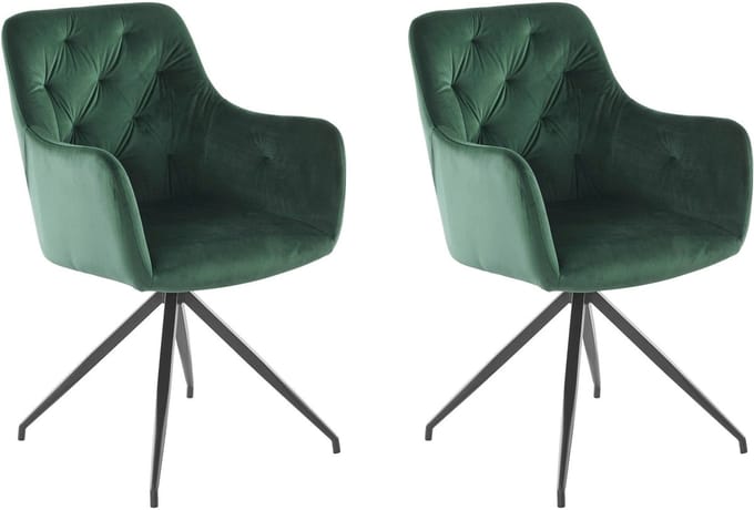 Tina-Fauteuil - 2 Pack - Groen Fluweel