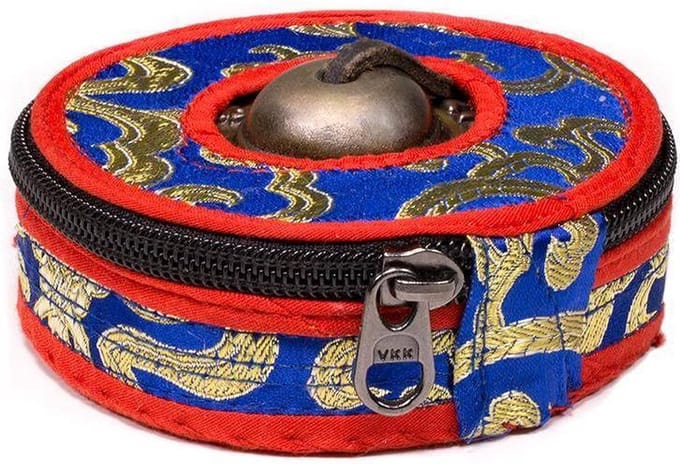 Hoesje voor Tingsha's blauw/rood Small - 7.5 cm - S