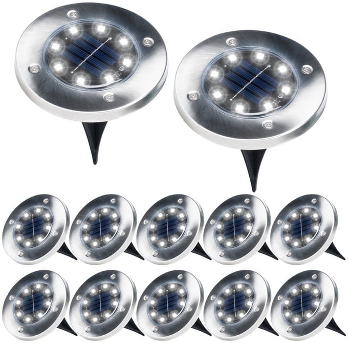 Vilde - Solarlamp Tuin - Roestvrij Staal - 12 Sets - LED - Weerbestendig