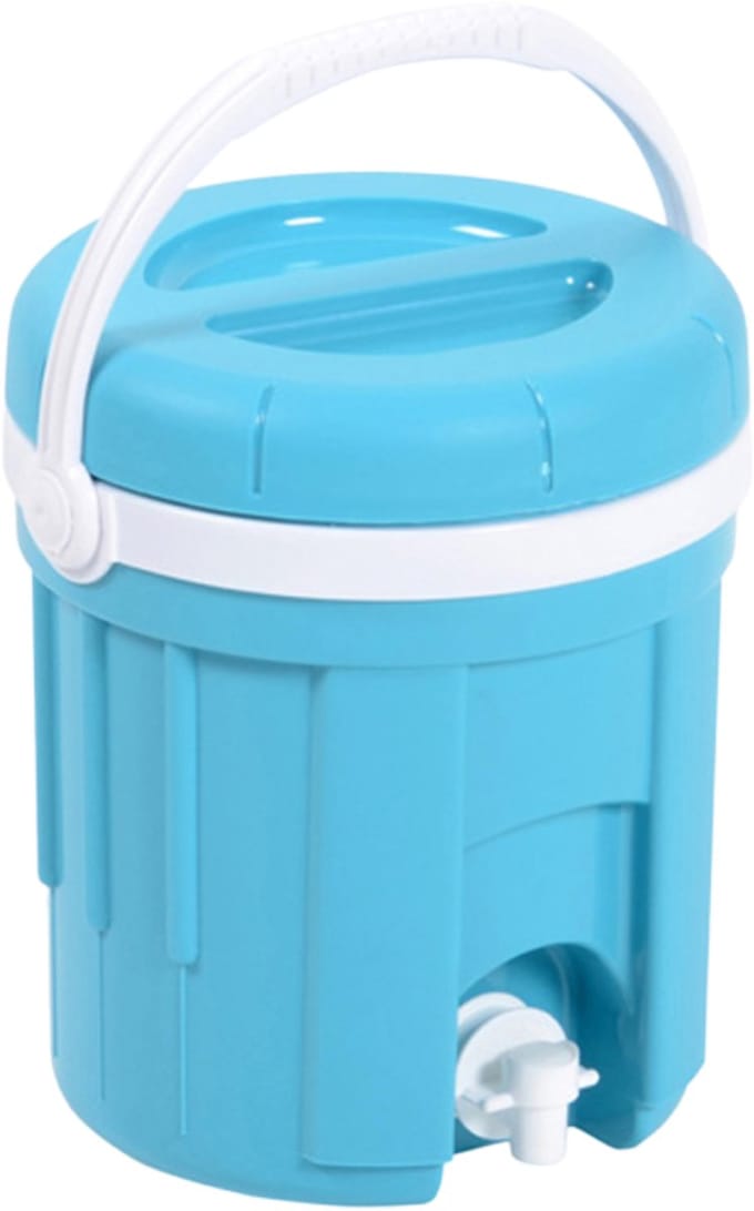EDA Koelbox drank dispenser - met tap - 4L - kunststof - D23 x H26 cm - limonade/water dispenser - draagbaar