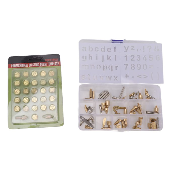 84 stuks Houtbrandtips Houtbrandgereedschap Kits Carving IJzeren Tip Houtbrandtips Letters voor white