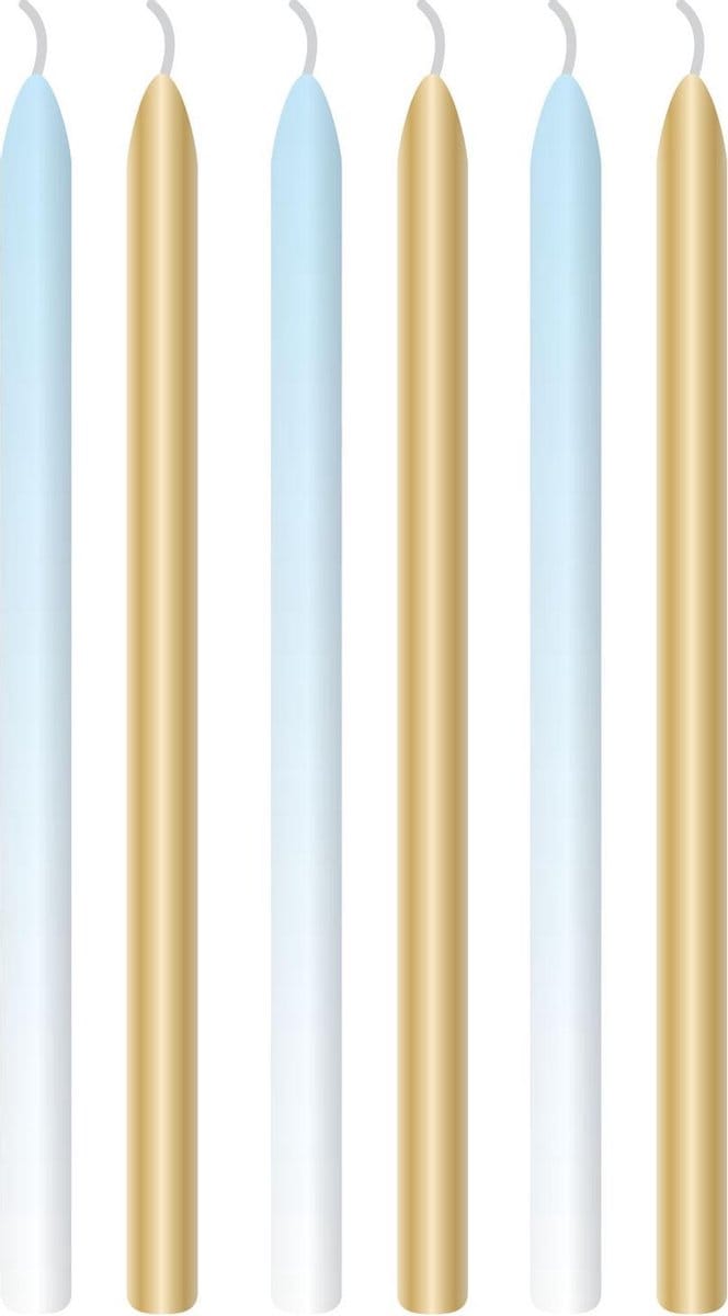 Amscan - Babyshower - Kaarsjes blauw (6 stuks)