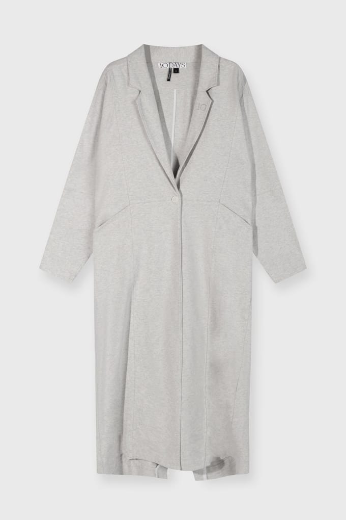 10DAYS Long Blazer Jersey Light Grey Melee Größe: M | Blazer Outlet | Damen | Grau