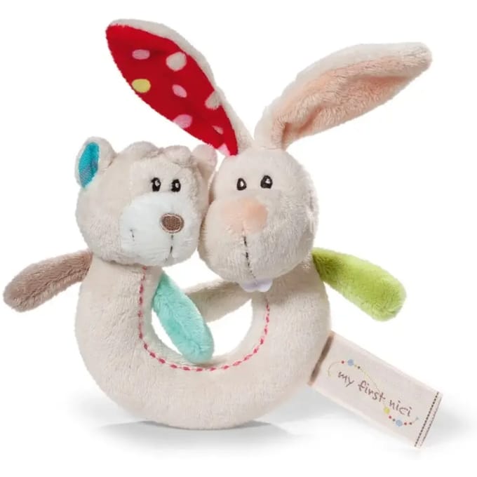 Nici Grijper Rabbit Tilli & Bear Taps 12 X 11,5 Cm Pluche Wit