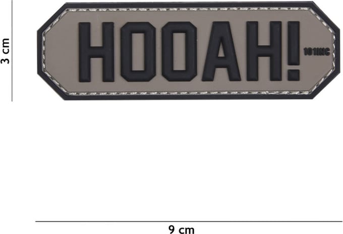 101 Inc Embleem 3D Pvc Hooah Grijs  17057