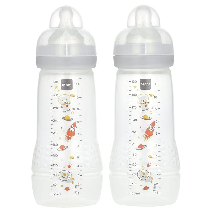 MAM, Easy Active, voor babyflessen, 4 maanden en ouder, 2 stuks