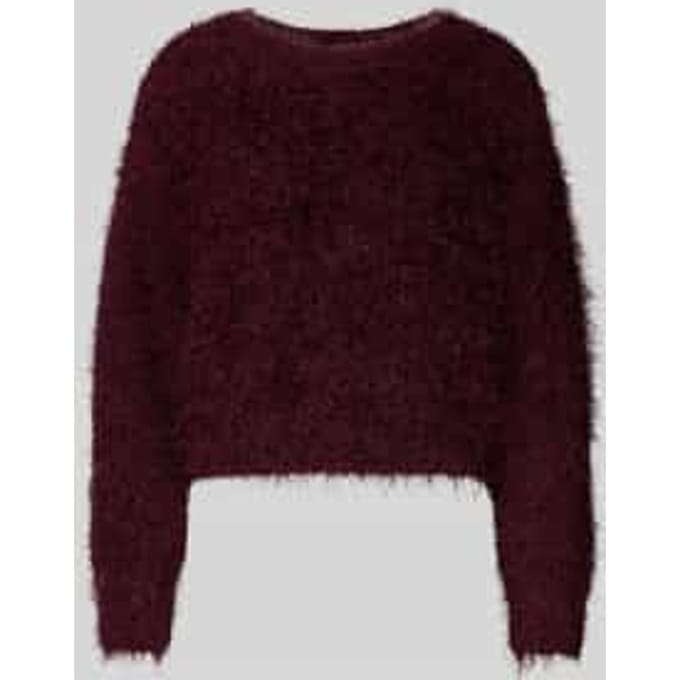 Gebreide pullover van effectgaren met ronde hals