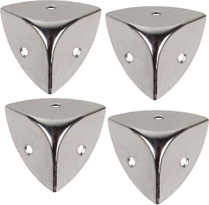 I-FIX kofferhoek / kisthoek 25mm gepolijst metaal | 4 stuks