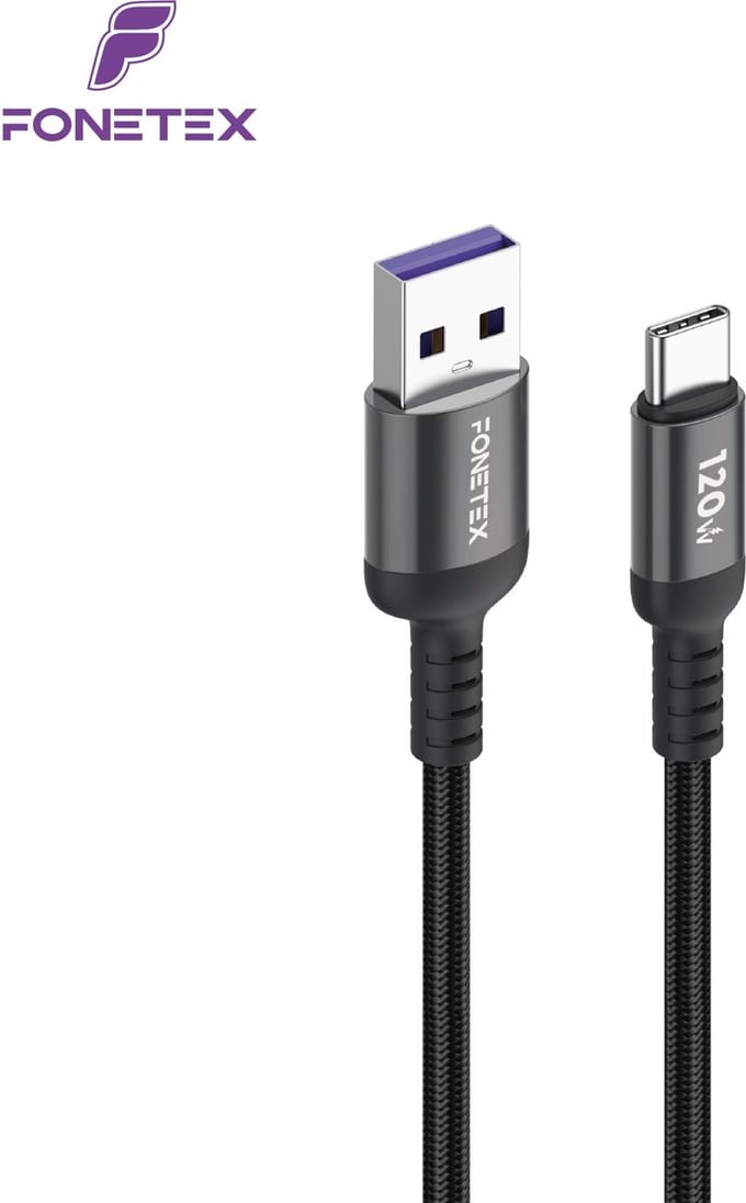 FoneTex FT-C02 USB-C 120W Data & Oplaadkabel