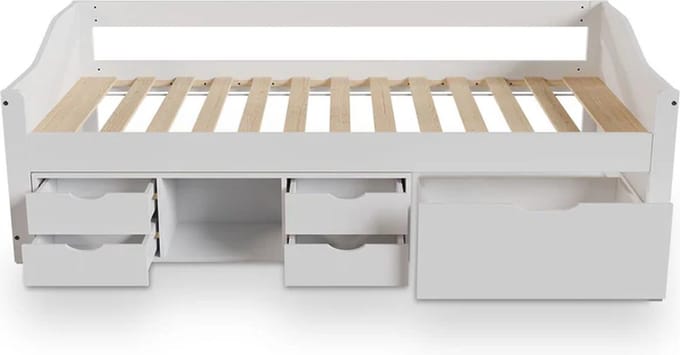 1 persoons bed Nalu - Wit - 90 x 200 cm