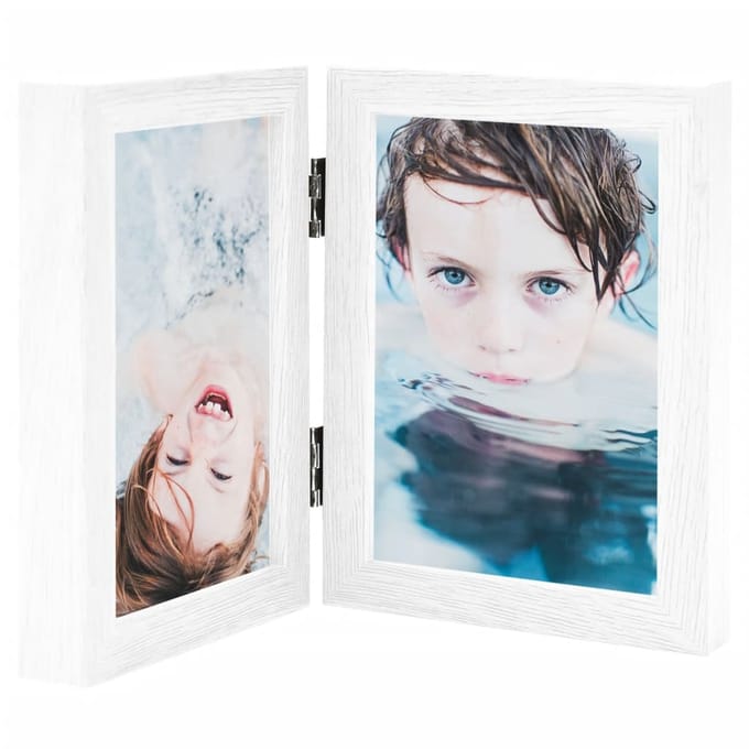 vidaXL - Fotolijst - tweeluik - 2x(13x18 - cm) - wit