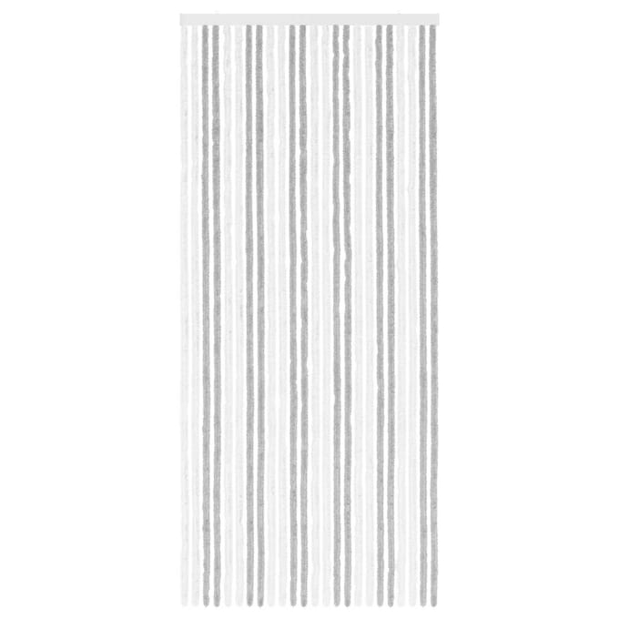 vidaXL - Insecten - Gordijn - Chenille - Lichtgrijs - en - wit - 100 - x - 230 - cm