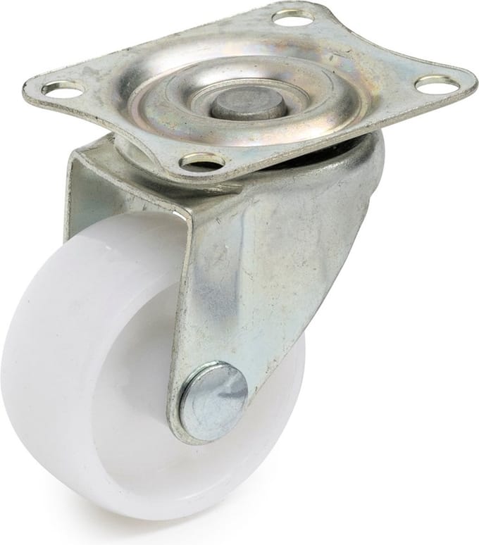 Polypropyleen zwenkwiel Ø38mm met montageplaat