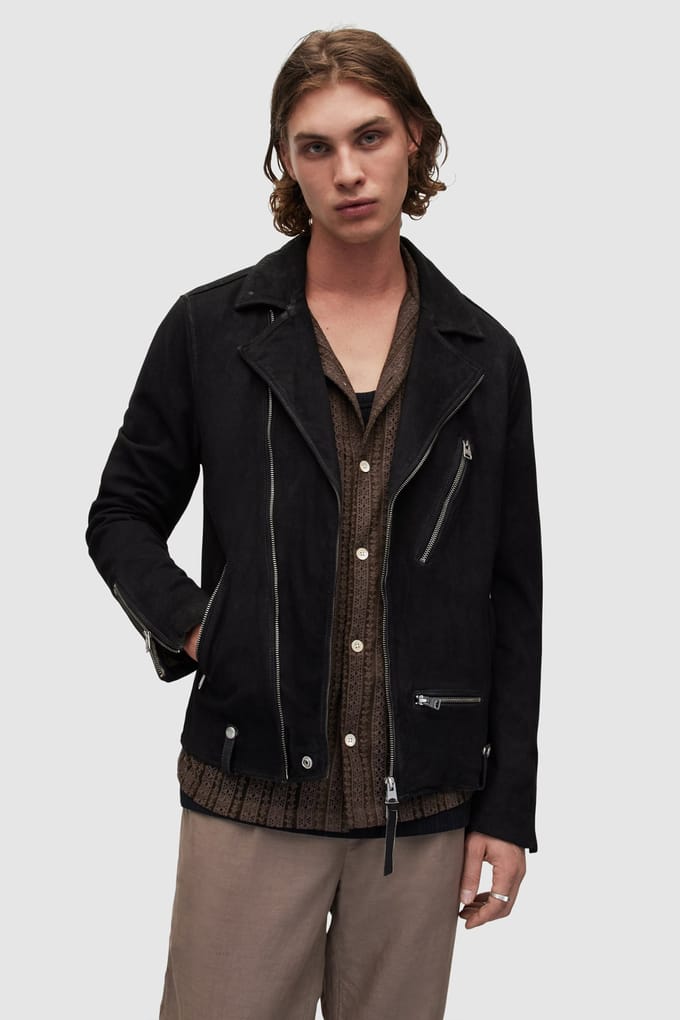 AllSaints Iro Biker Black Größe: S | Lederjacken Outlet | Herren | Schwarz
