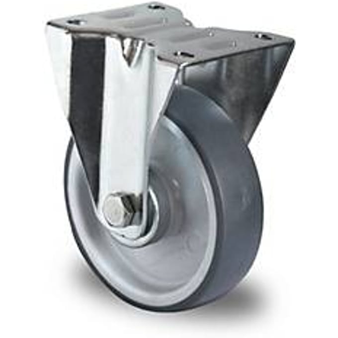 CASCOO Bokwiel P2V2, met wiel ø 100 mm x B 32 mm, velg van polypropyleen, loopvlak van elastomeer, grijs, rollager, tot 100 kg