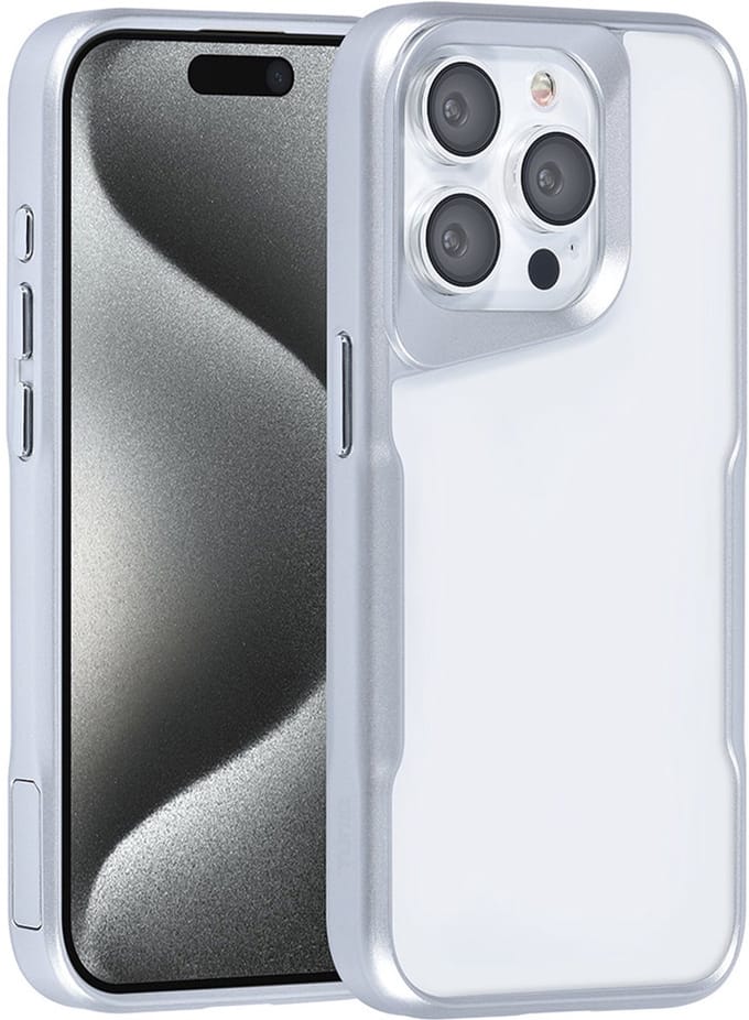 TUNIQ telefoonhoesje voor Apple iPhone 15 Pro - Siliconen backcover - Zilver