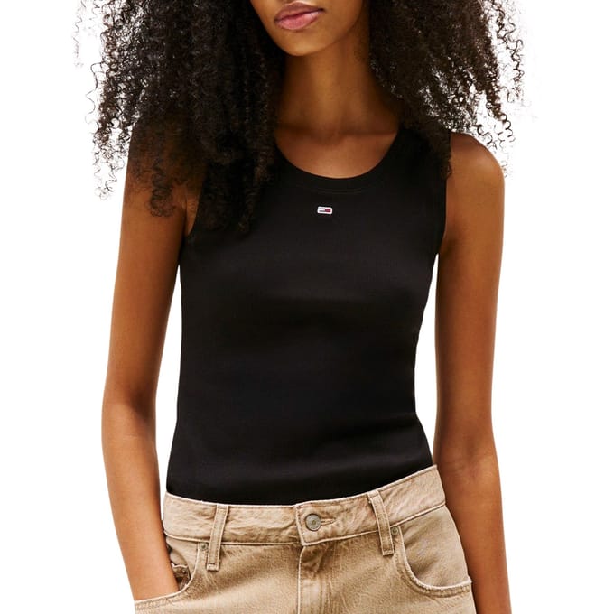 Tommy Hilfiger Essential Ribbed Flag Embroidery Slim Tanktop Dames
