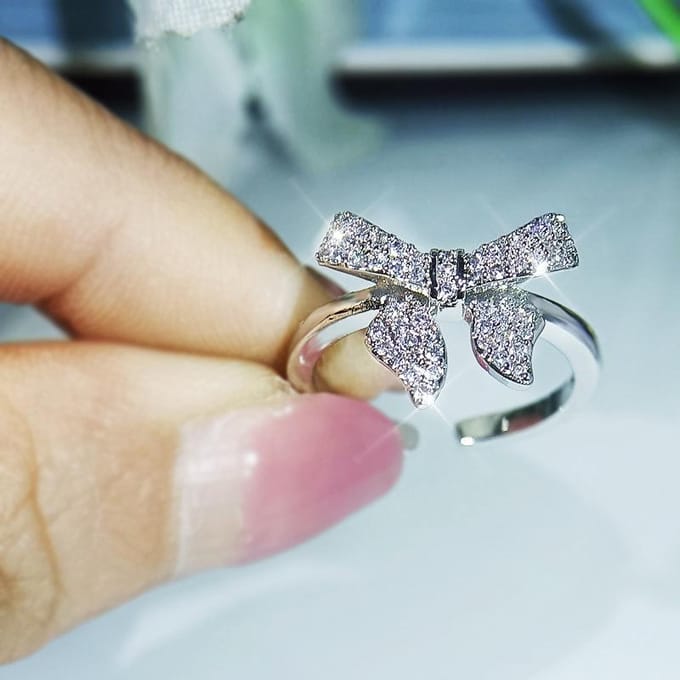 Boucle d'oreille Collier Bague Mode Style Coréen Nœud Mode Style Rétro Ensemble de Trois Pièces gray