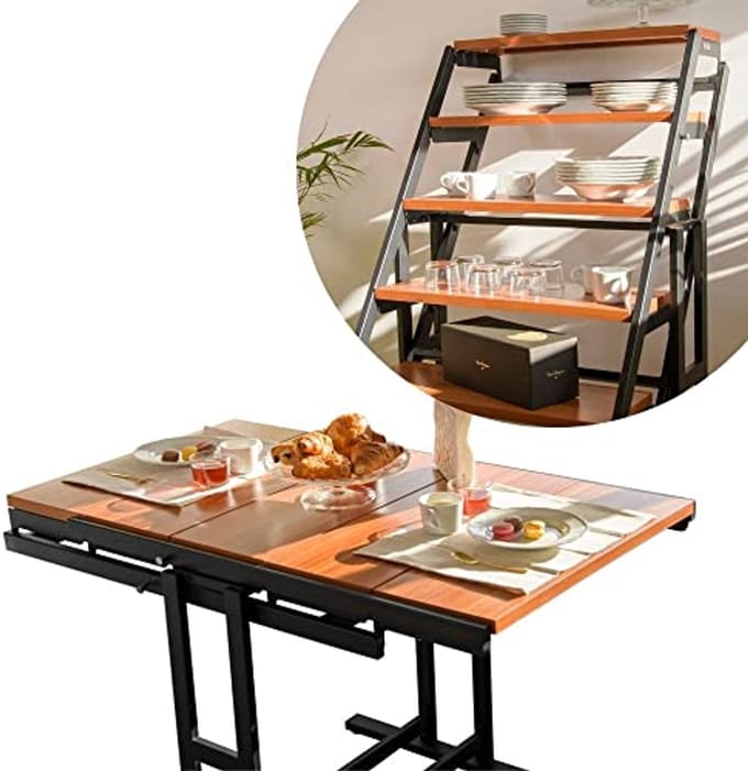 Modulaire Tafel 120 cm - Industrieel Design - Kersenhout