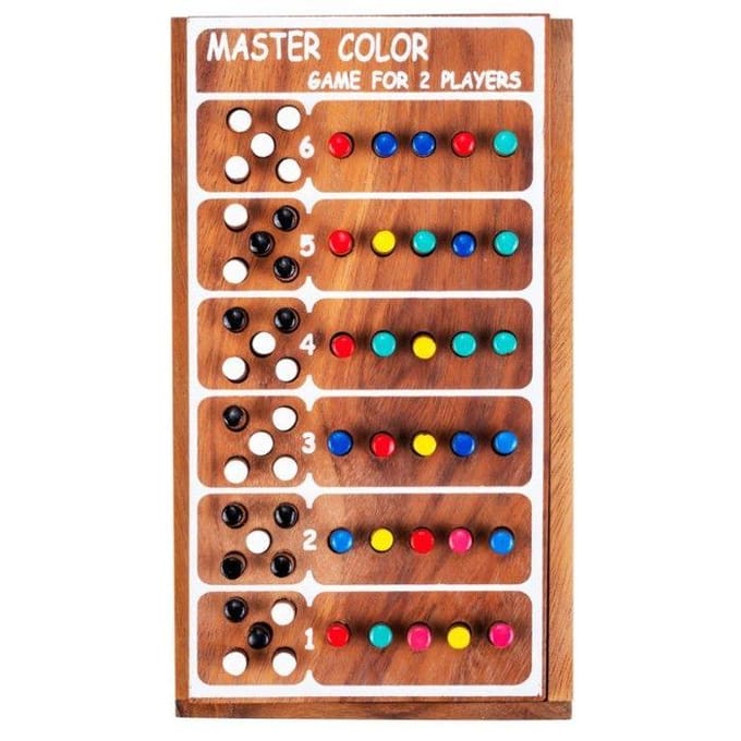 Master Color en Bois - Jeu de Déduction 2 Joueurs - Jeu de Réflexion et Stratégie - Code Couleur - Jeu de Société Dès 8 Ans pur