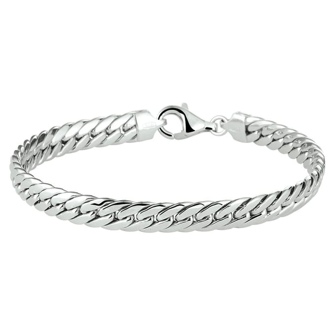Zilver Gerhodineerd Armband Gourmet 6,0 Mm 19 Cm 1332726